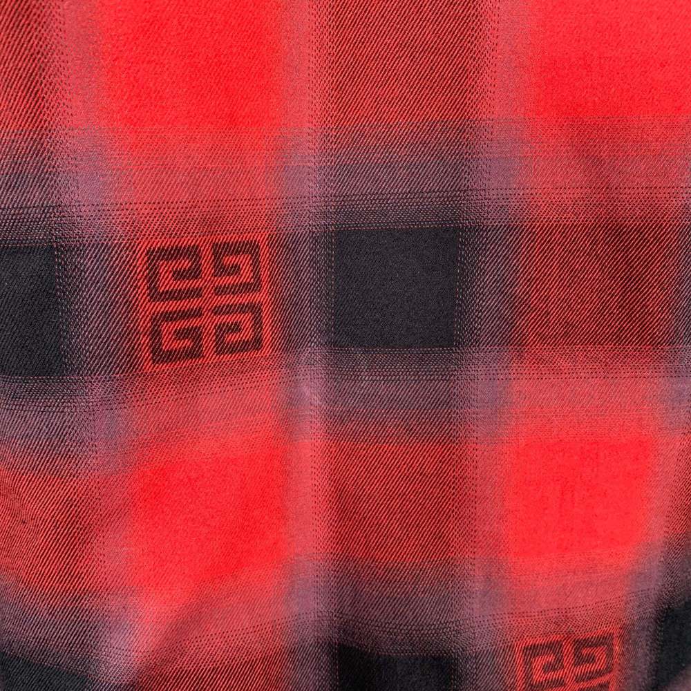 GIVENCHY Red Black Plaid Cotton Snaps Jacket - Picture 4 of 9